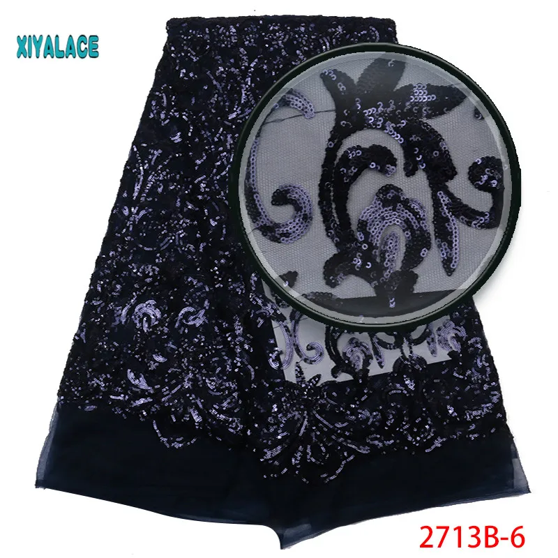 

Purple French Lace Fabric For Dress Latest Nigerian Tulle Lace With Sequins 2020 High Quality African Lace Fabric YA2713B-5