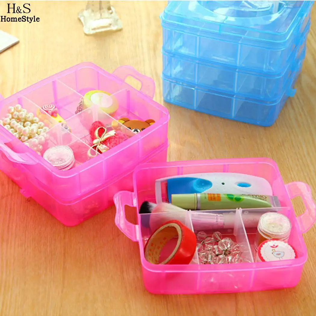 Box Removable Multi-Function 18-grid Storage Plastic 3-layer Desktop Buckle Small | Дом и сад