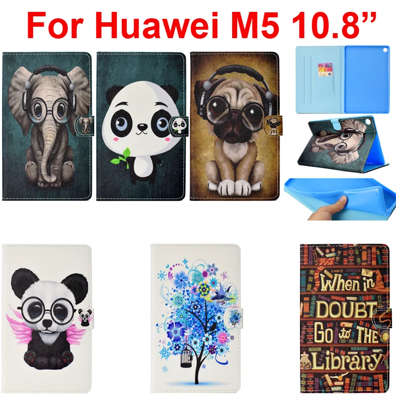 Мультяшный чехол подставка для Huawei M5 10 8 дюйма планшета HuaweiM5 защитный сумка Чехлы