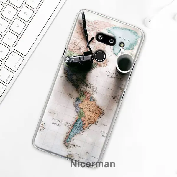 02 Чехол для телефона LG G6 G7 Plus G8 ThinQ V40 V50 ThinQ жесткий чехол из поликарбоната карта мира план путешествий Чехол Coque Capa - Цвет: 02