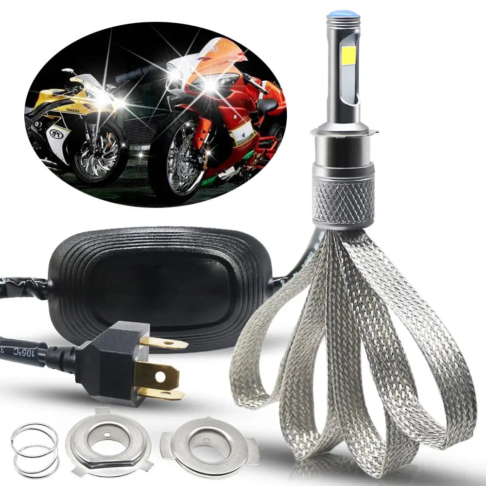 

H4 LED Motorcycle Headlight Bulb Motorcycle Light 28W COB Chip LED Bulbs For Moto Light Universal Front Headlamp AC/ DC 9-18V