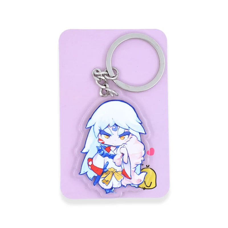 Брелок для ключей Inuyasha Chians Chibi Мультяшные брелоки двусторонний милый аниме