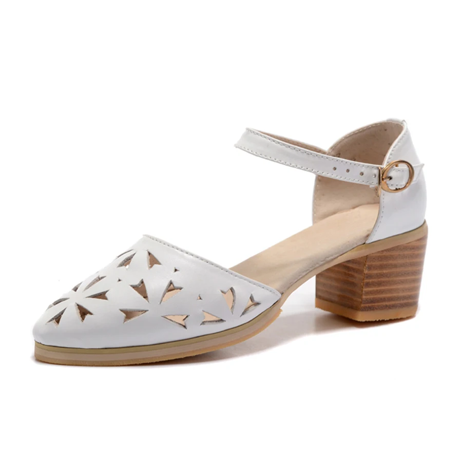 white point toe Женские сандалии; Туфли-оксфорды в винтажном стиле из натуральной кожи; Туфли-гладиаторы на высоком каблуке; летние женские сандалии на платформе; шлепанцы; - Цвет: white point toe