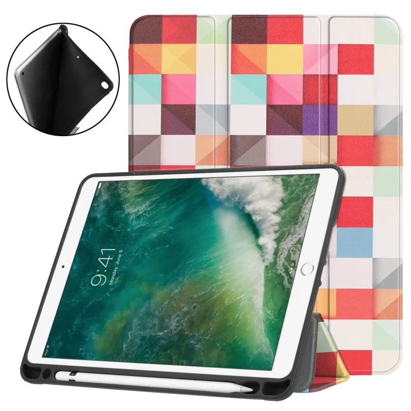 Премиум кожаный смарт-чехол для Apple iPad 9,7 6 6th поколения A1893 A1954 9,7 5 5th Gen A1822 A1823 чехол+ Защитная пленка+ ручка