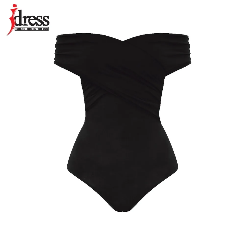 Женская одежда IDress, сексуальный цельный костюм с вырезом лодочкой, комбинезон, шорты, белый, черный, синий, зеленый, с открытыми плечами, боди