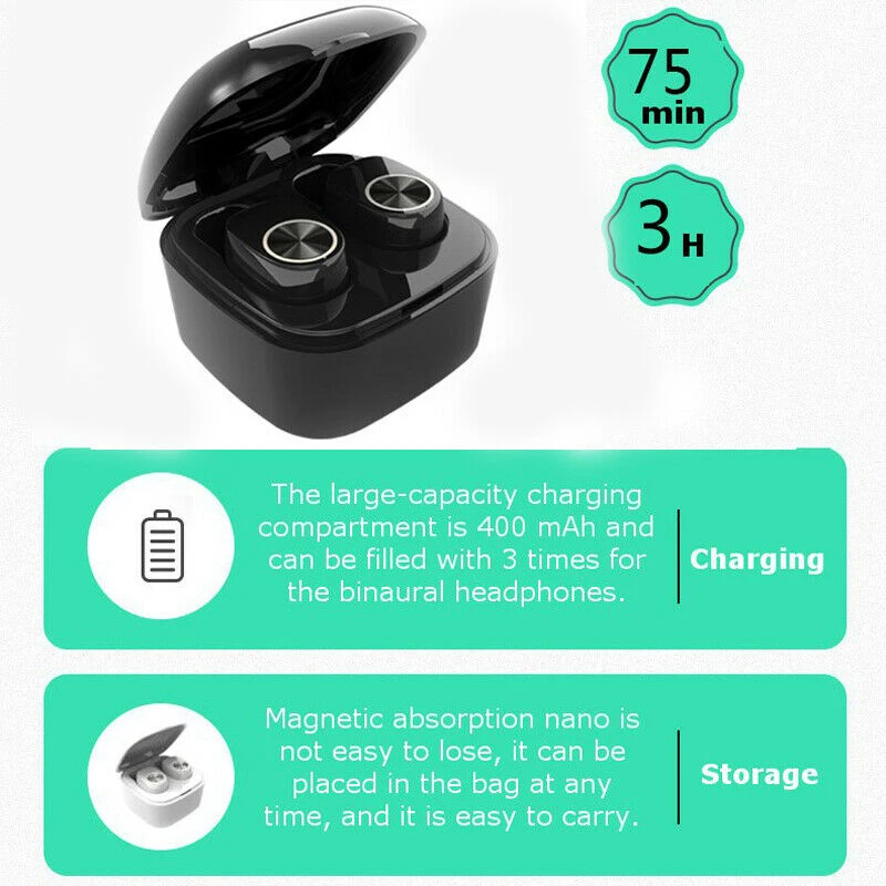 XGODY V7 TWS настоящая Беспроводная гарнитура стерео звук мини Bluetooth 4 2 наушники с