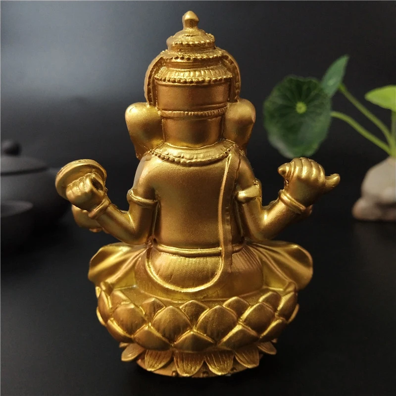 Статуя Будды Golden Lord Ganesha индийский слон Бог скульптура Ганеш статуэтки украшения