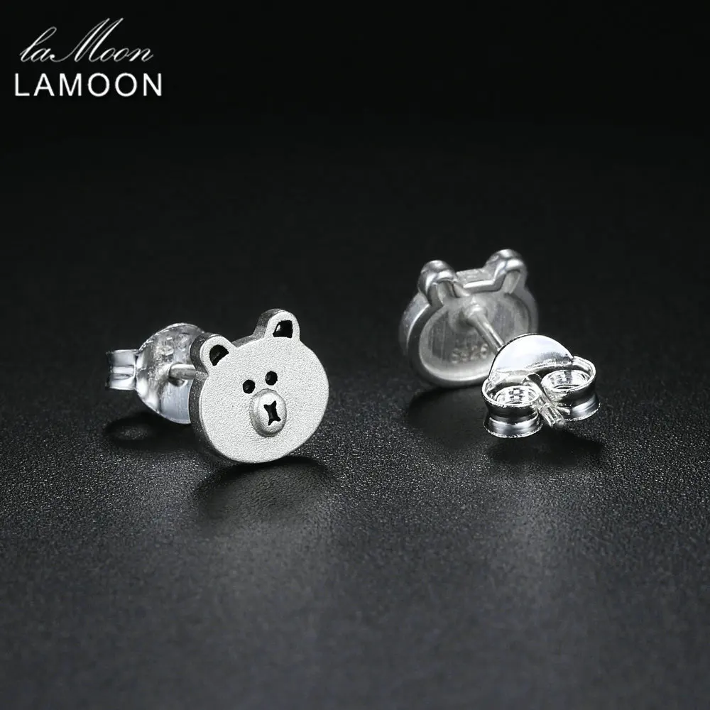 Женские серебряные серьги-гвоздики в виде медведя 100% натуральный 925 пробы S925 LMEY224