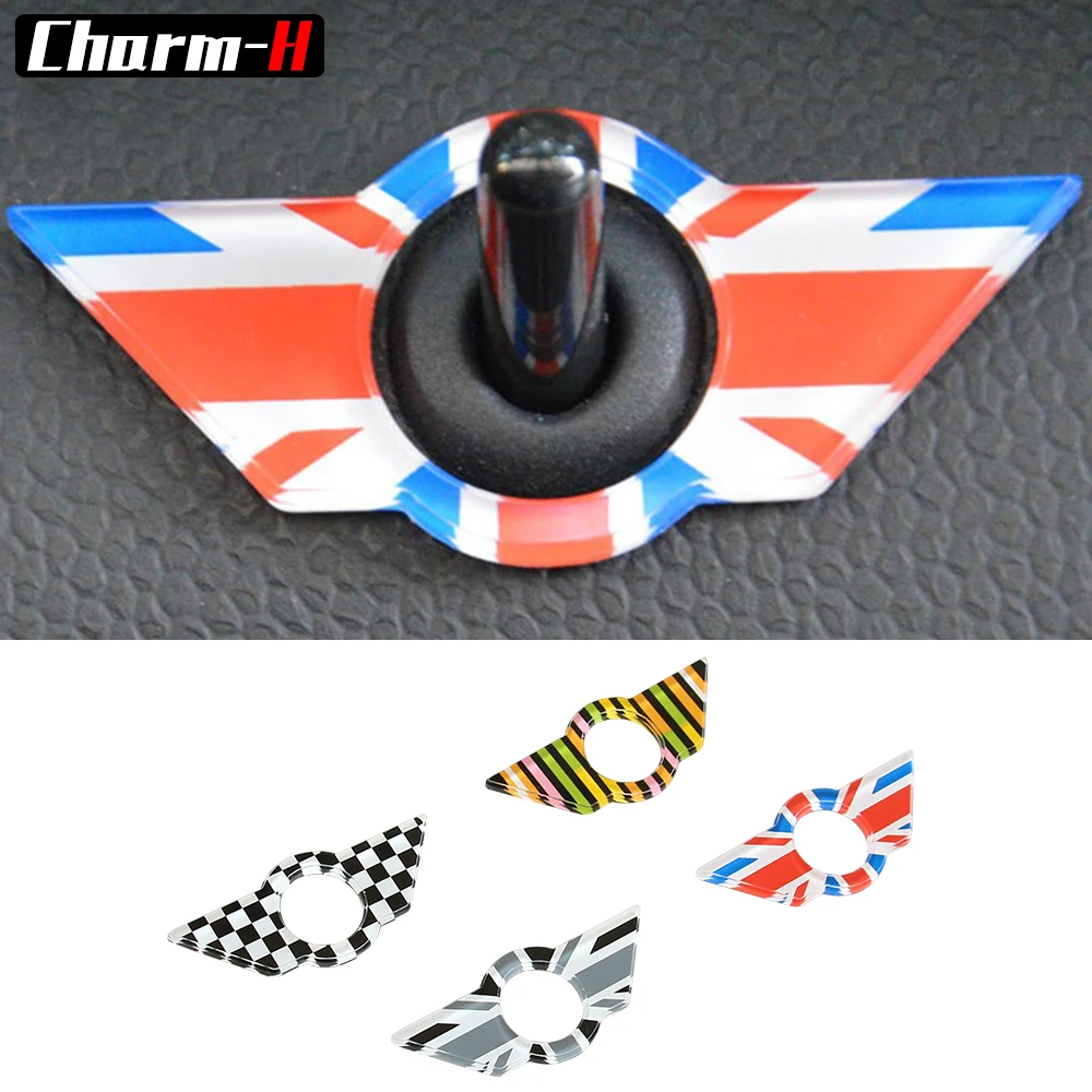 2 шт. акриловые наклейки на дверные замки автомобиля Mini Cooper JCW One + S R55 R56 R57 R58 R59