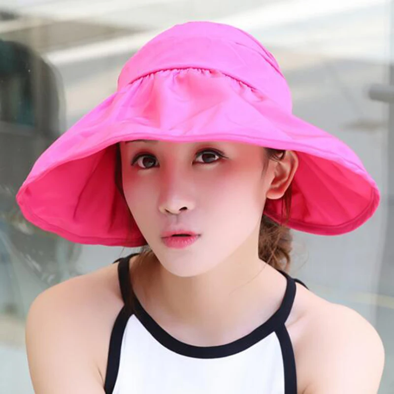 

New Arrivals Sun Hat Women Anti-UV Vacation Tour Beach Hat Solid Color Fashion Accessories Unisex Foldable Sun Hat