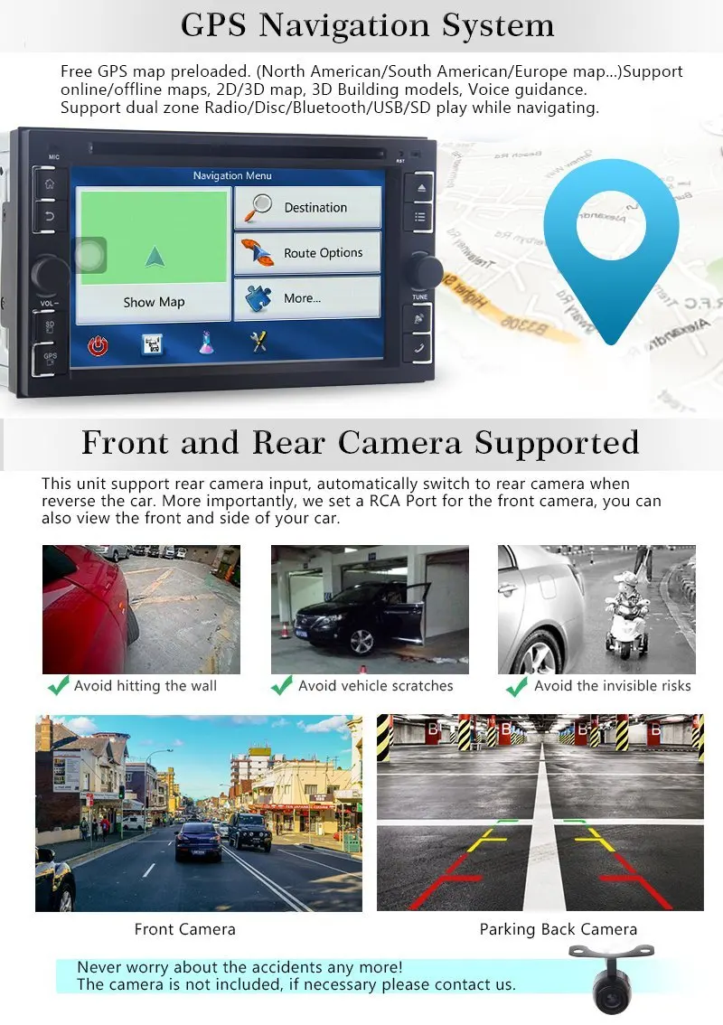 6 2 дюймов автомобильный стерео dvd проигрыватель DIN в тире gps навигация радио