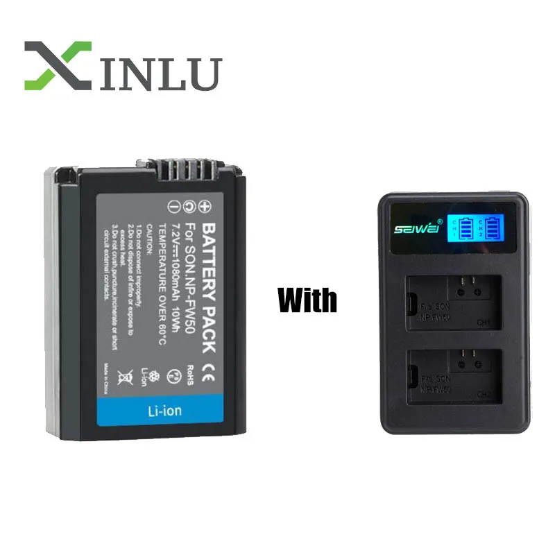 1plus 1 1130mAh NP FW50 fw50 батарея для камеры lcd USB зарядное устройство+ для sony NP-FW50 Alpha a6500 a6300 a6000 a5000 a3000 NEX-3 a7R - Цвет: 1plus 1