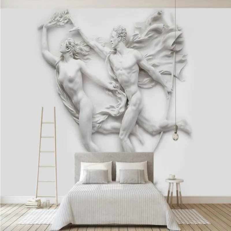 

3D тисненые европейские мифологические фигурки Настенные обои для ТВ фон живопись гостиная спальня обои 3D