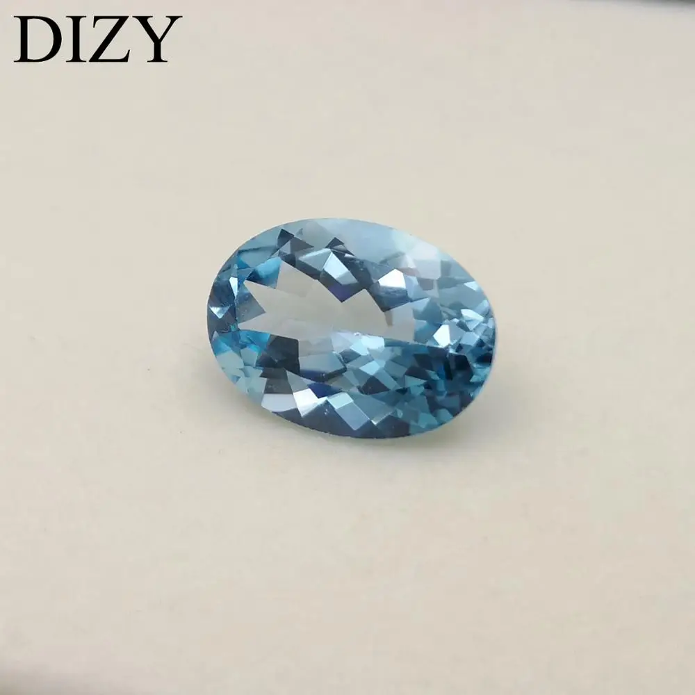 DIZY Небесно-Голубой топаз овальной граненой огранки 13*18 мм 14.5Cts натуральный