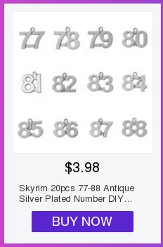 Skyrim 20 штук, для детей 0, 1 2 3 4 5 6 7 8 9 10 11 12 со счастливыми числами Шарм с днем рождения DIY мотаться Серебристые Кулоны из нержавеющей стали для браслет Цепочки и ожерелья серьги