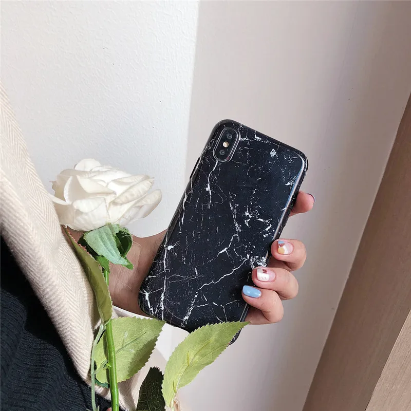 LUDI винтажный мраморный узор телефон чехол для iPhone 7 Чехлы X 6 6s 8 Plus Мягкий
