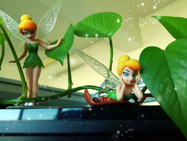 6 шт./компл. с цветочным принтом короткая стрижка фея миниатюрная фигурка