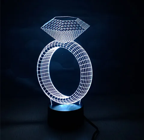 

2016 Latest Christmas Gift/Present 3D LED Nightlight Holiday Light Fun Light with Diamond Shape for Friends as Surprise