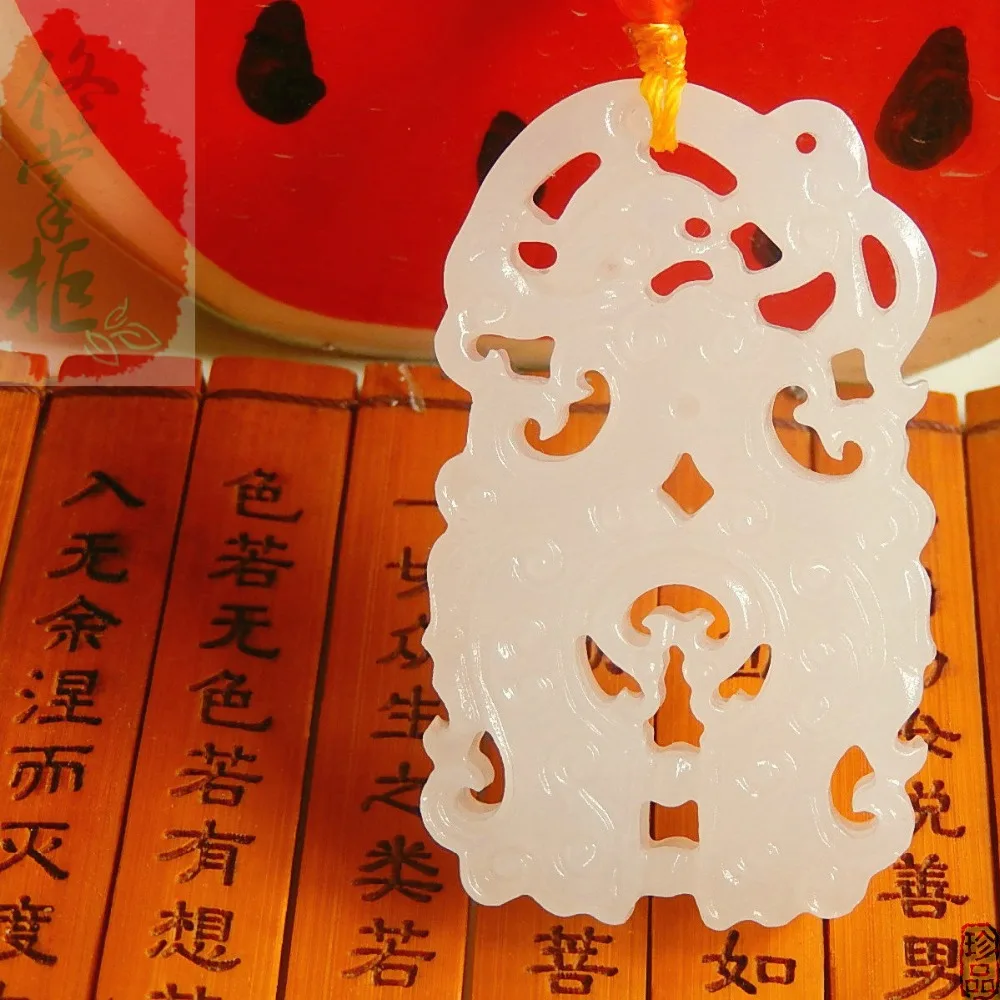 Подлинная натуральная Афганская подвеска белый камень полый дракон кулон