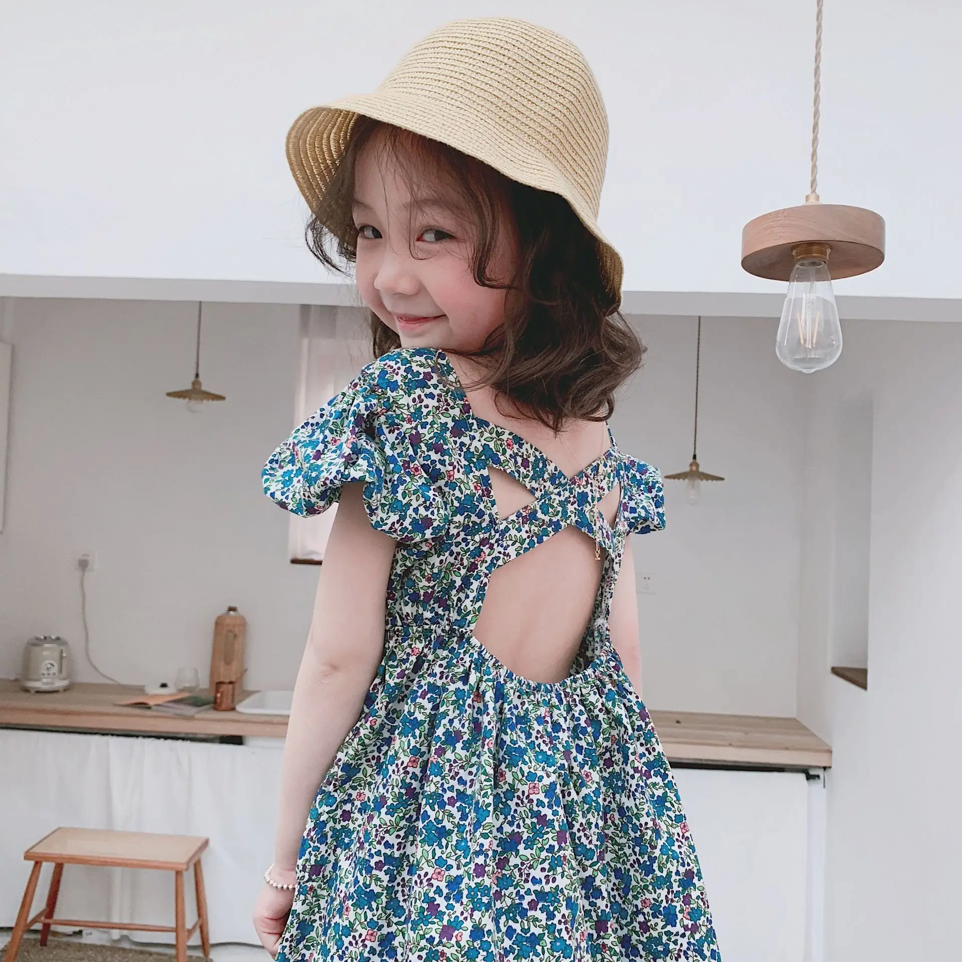Girl dress 2019 Summer New children Girls fashion flower open-back princess | Детская одежда и обувь
