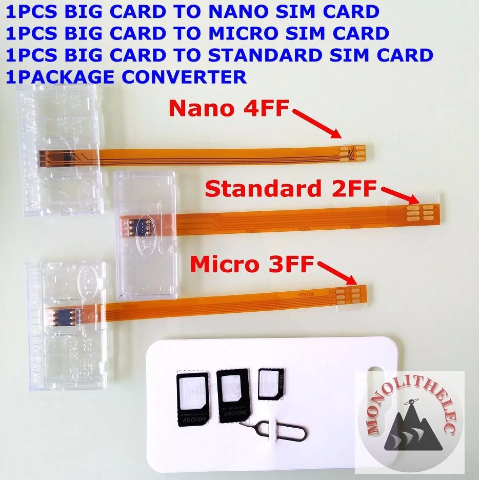 Большой конвертер smartcard для nano sim u карты стандартная карта адаптер 2FF 3FF 4FF