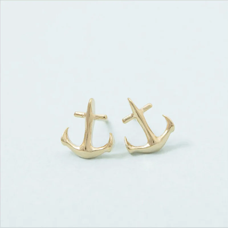 Оптовая продажа 30 пар модные крошечный якорь Серьги-гвоздики смешивания Цвет