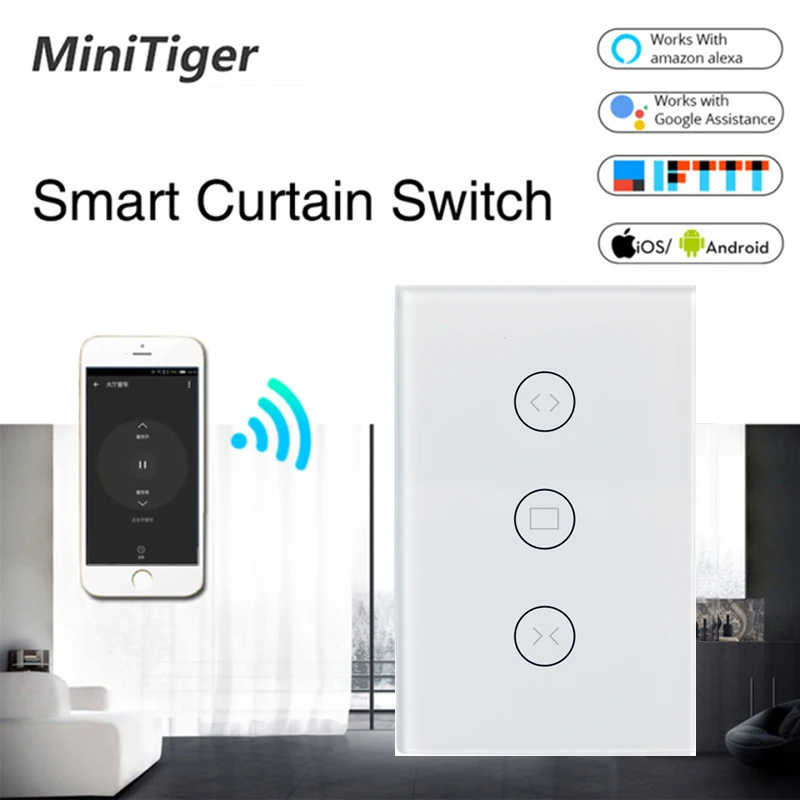 Переключатель для штор Tuya Smart Life Wi Fi с электроприводом|Выключатели| |