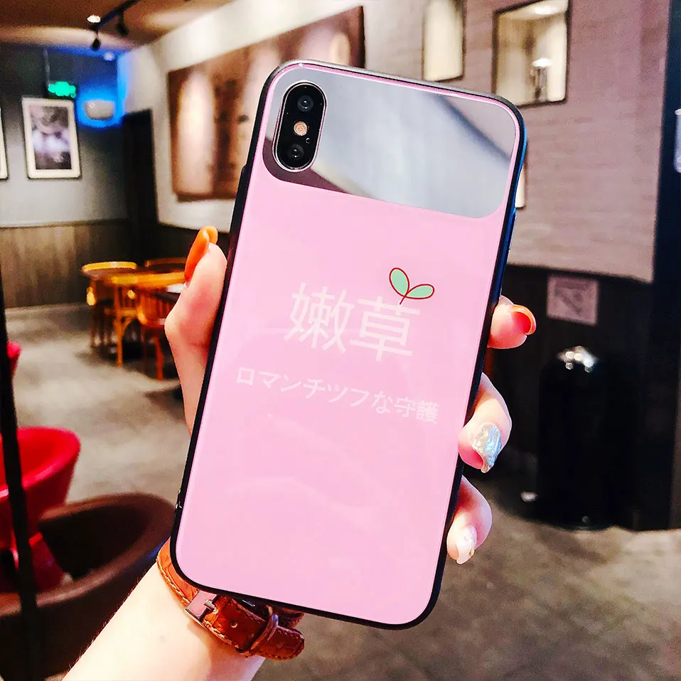 Cover Glass For iPhone 7 6s 8 Plus 6 Capa Funda X Cases Tempered Phone Case Coque |