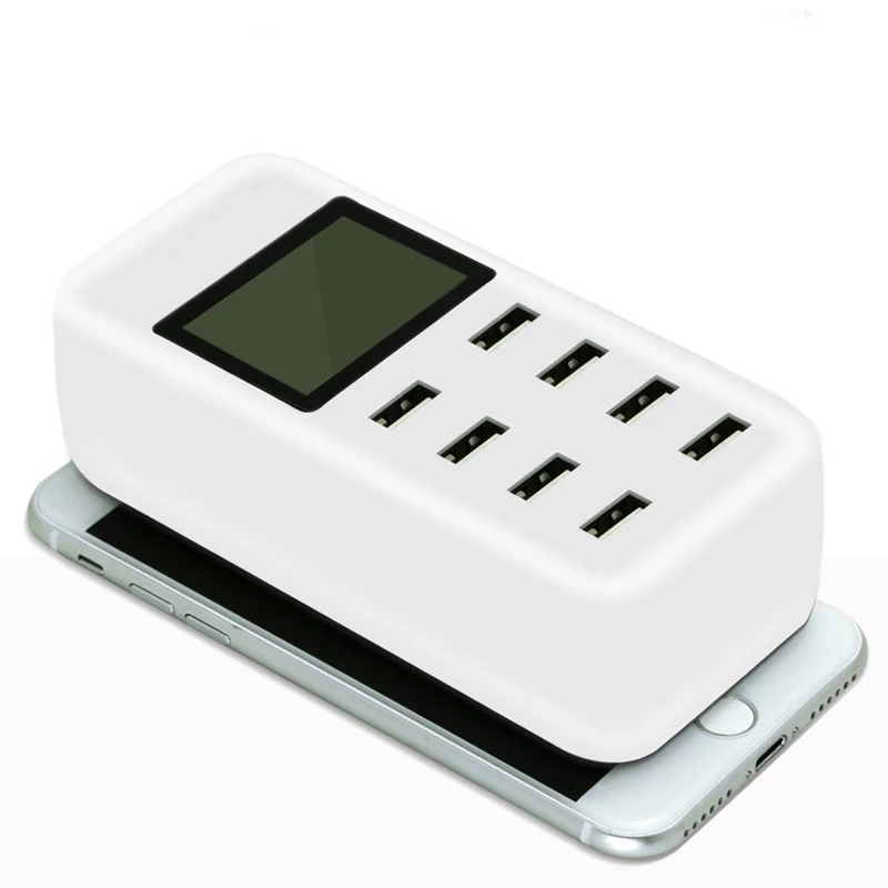 8 usb портов, зарядное устройство для мобильного телефона, ЖК-дисплей, концентратор, 40 Вт, 8A, настольная настенная розетка, зарядка, удлинитель, адаптер питания для huawei