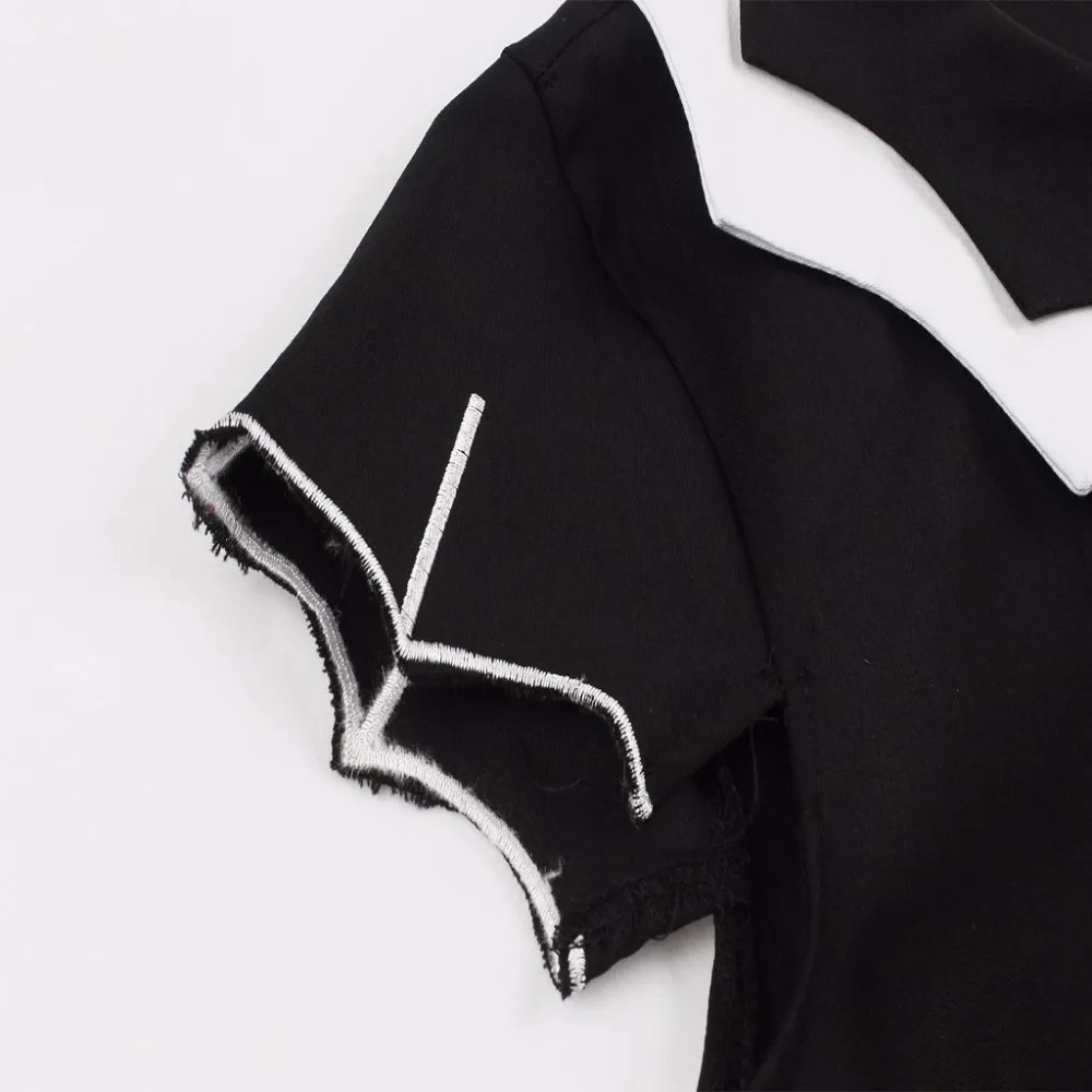 Женское винтажное платье миди JLI MAY черное с коротким рукавом круглым вырезом и