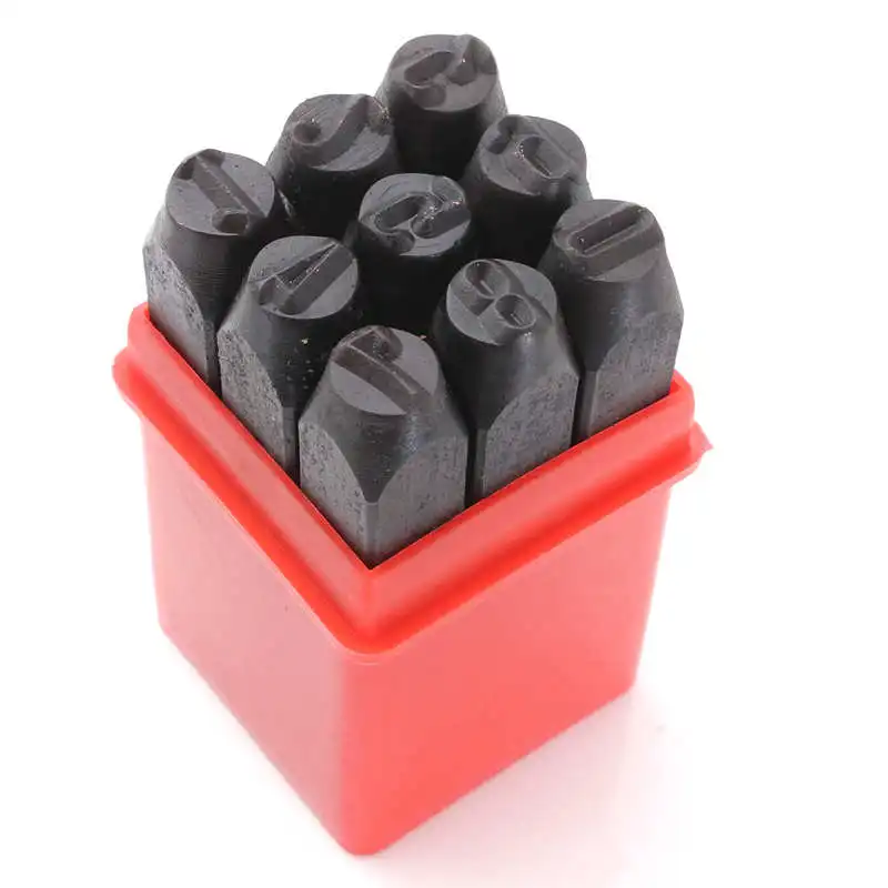 8MM Kiwarm долговечный алфавит и Набор цифр Пробивной стальной металлический 9 штамповочный чехол для инструментов - Цвет: 8MM