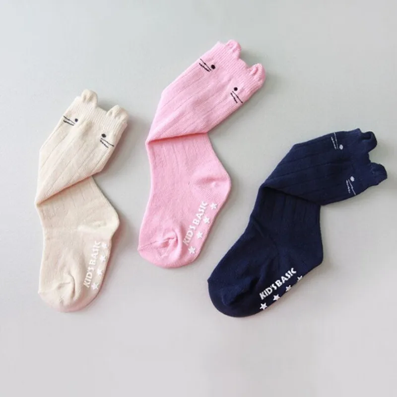 От 0 до 3 лет Нескользящие гольфы для новорожденных носки маленьких девочек гетры