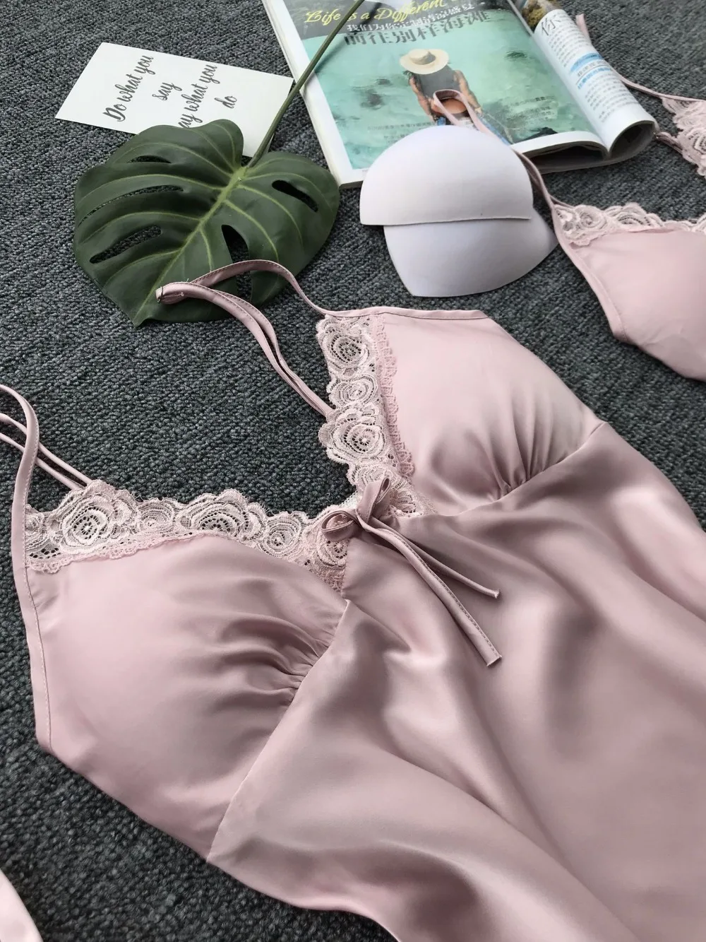 

Fdfklak Silk satin sleepwear robe set women bathrobe spring autumn lace dressing gown lounge home clothes female bath robe