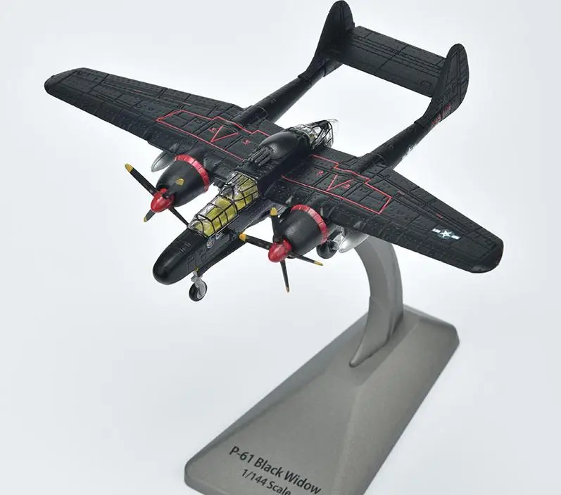 

1:144 alloy aircraft,high simulation P-61 Black Widow reconnaissance aircraft,collection model educational toys,free shipping