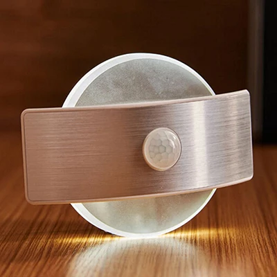Round shape Инфракрасный датчик движения на батарейках, светодиодный ночник, индукция человеческого тела, ночник, шкаф, светодиодный настенный светильник - Испускаемый цвет: Round shape