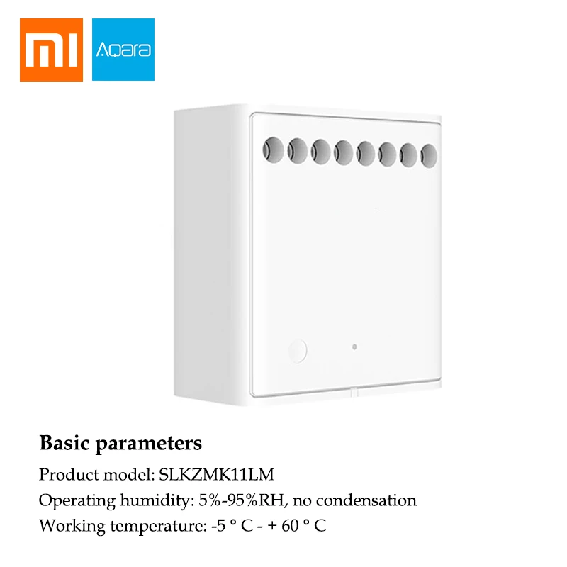 Двухполосный модуль управления Xiaomi Mijia Aqara, беспроводной релейный контроллер, 2 канала, работает для приложения Mijia и домашнего комплекта