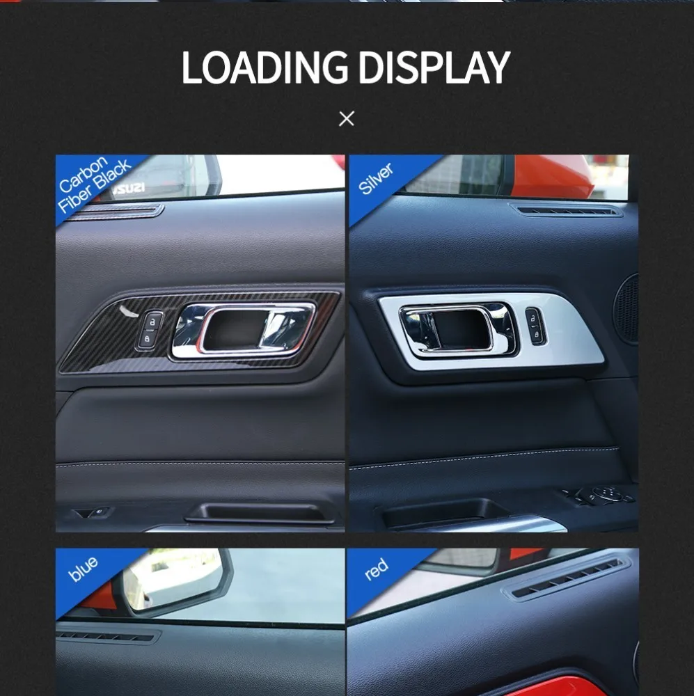 MOPAI интерьерные молдинги для Ford Mustang, автомобильная дверная ручка, декоративная крышка, наклейки для Ford Mustang+ автомобильные аксессуары