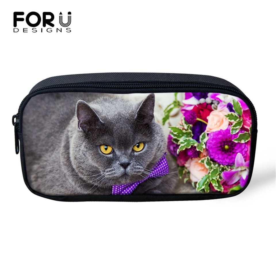 Косметички FORUDESIGNS с милыми толстыми кошками для женщин Мультяшные женские