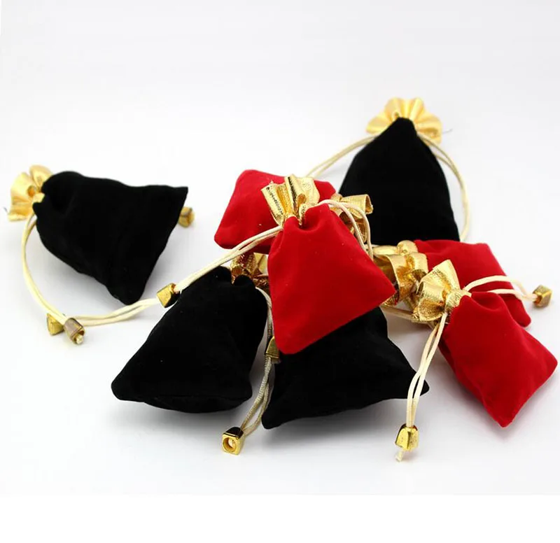50 шт./лот три размера высокое качество черные бархатные мешочки с кулиской