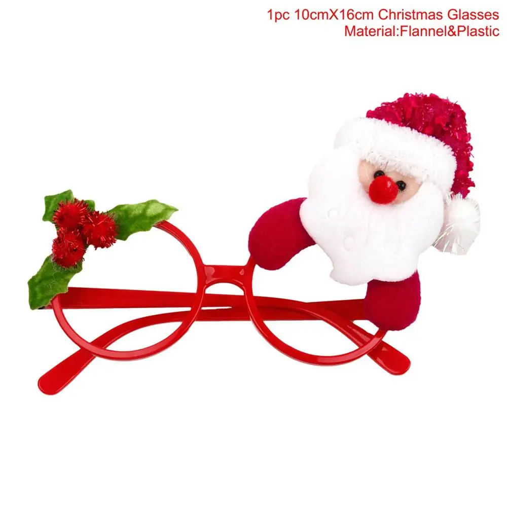 Christmas Glasses 3 Рождественские украшения для дома Подарки рождественские подарки Natale Noel Рождество очки Рождественский Декор с утолщённой меховой опушкой, год - Цвет: Christmas Glasses 3