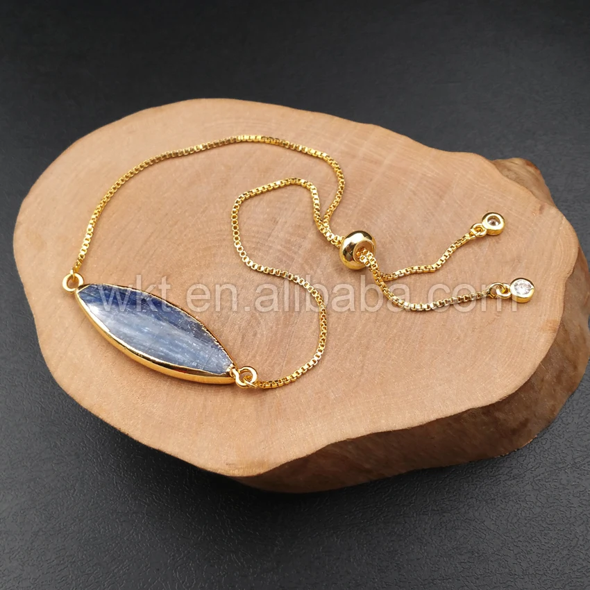 Оптовая продажа Натуральный Синий Кианит браслет уникальный дизайн браслета