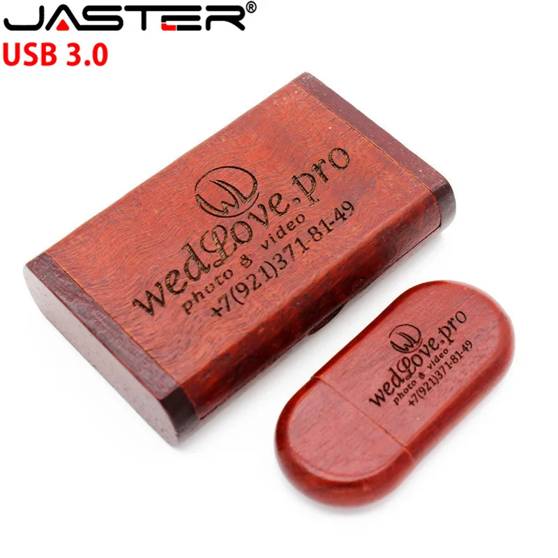 JASTER USB 3.0 Flash Drive Walnut Oval Pendrive 8GB 16GB 32GB 64GB Gift Pen with Wooden Box Free Logo Printing | Компьютеры и офис