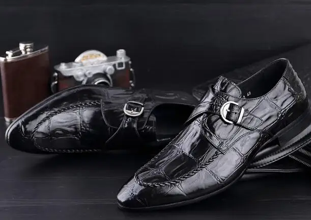 

Shoes men Spring 2018 New model Genuine leather shoes Black 39-45 Slip-on men shoes Free shipping