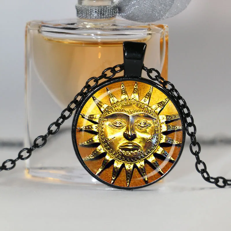 Ожерелье с подвеской в античном стиле солнце средневековый стеклянный купол