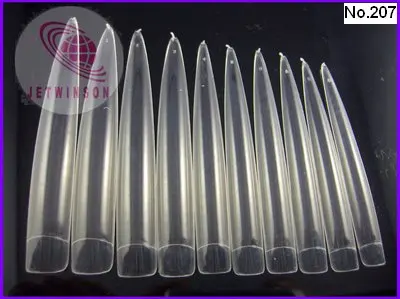 

10 PCS / LOT Clean 7cm-9.3cm LONG False Half Cover Transparent Color Nail Art Tips Acrylic Tips for Nail Beauty
