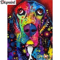 dispaint full squareround drill 5d diy diamond painting cartoon color dog 3d embroidery cross stitch home decor gift a01020
