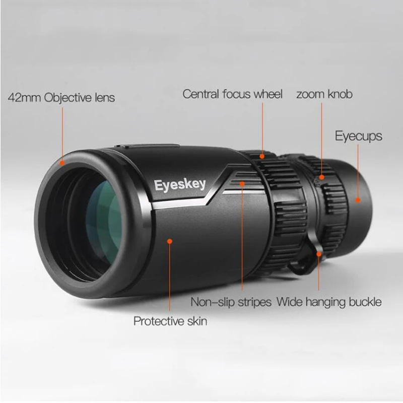 Eyeskey Zoom 8-24x42 компактный и портативный монокулярный телескоп водонепроницаемый Bak4 призма телескоп Монокуляры для кемпинга