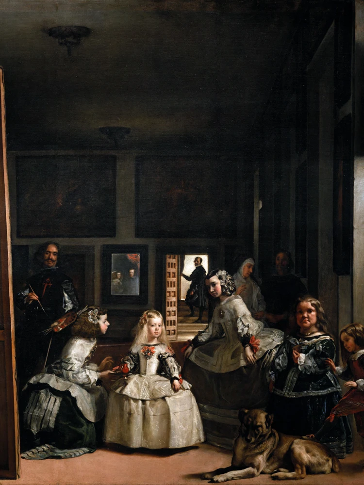 

giant poster classical portrait canvas painting details from Velazquez Diego Rodriguez The Family of Felipe IV or Las Meninas