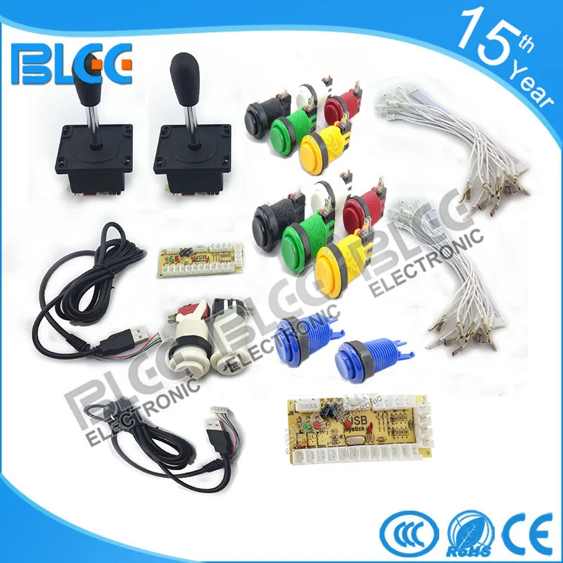 Бесплатная доставка DIY аркадный 1 комплект одиночного игрока PC джойстик PCB USB с
