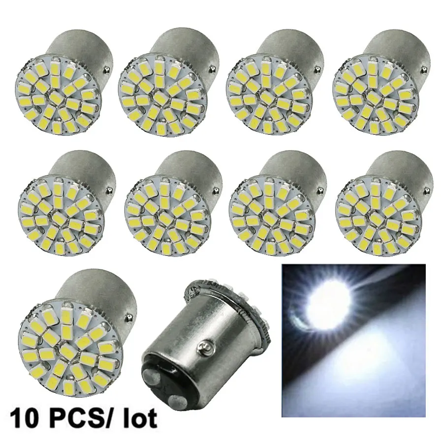 10 шт./лот 1157 BAY15D 3020 белый светодиодный светильник 22 SMD P21/5 Вт Автомобильный